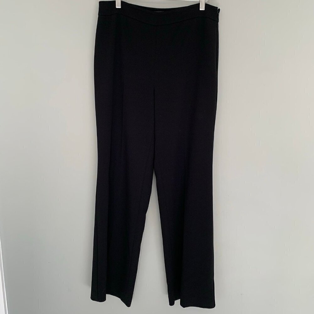 Talbots Womens Black Straight Leg Lined Dress Pants Side Zip Size 8‎